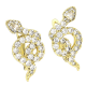 14K KOLCZYKI POZŁACANE 21/12 MM BRYLANTOWE ŻMIJE XUPING 79248