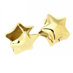 14K KOLCZYKI POZŁACANE 16/17 MM ZŁOTE GWIAZDY XUPING 79252