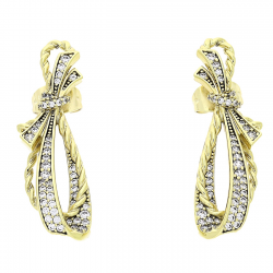 14K KOLCZYKI POZŁACANE 35/10 MM ELEGANCE XUPING 79266