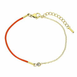 BRANSOLETKA POZŁACANA RED STRING 16,5+3 CM S. STEEL TTM XUPING 79341