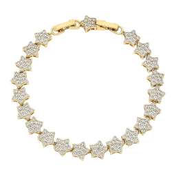 BRANSOLETKA POZŁACANA 18,5-16,5 CM 4 MM BRYLANTOWE GWIAZDY XUPING 79449