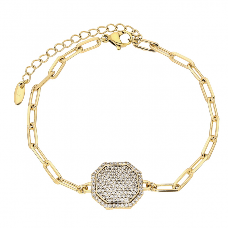 BRANSOLETKA POZŁACANA 18+5 CM 16 MM ELEGANTKA XUPING 79452