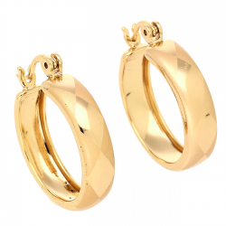 KOLCZYKI POZŁACANE 24/5 MM ZŁOTE KOŁA MAT POŁYSK XUPING 79462