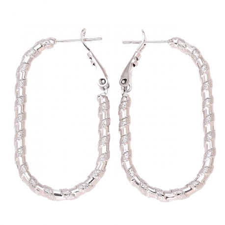 KOLCZYKI PLATYNOWANE 40/3 MM SREBRNE ELEGANTKI XUPING 79494