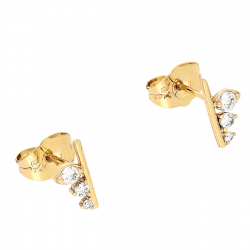 KOLCZYKI POZŁACANE 10/5 MM BRYLANTOWE MALUSZKI XUPING 79531