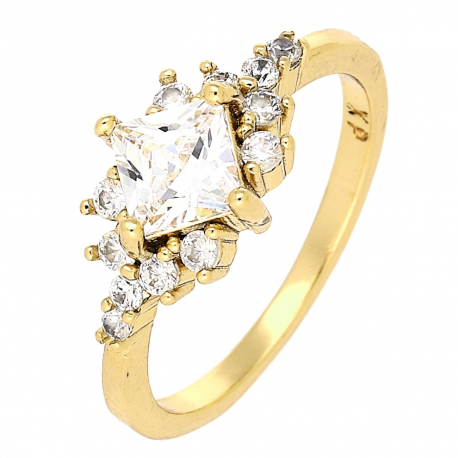 PIERŚCIONEK POZŁACANY 8 MM ELEGANCJA RADIANTU XUPING 79571