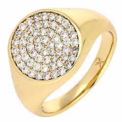 SYGNET POZŁACANY 13 MM BRYLANTOWY KRĄG XUPING 79576