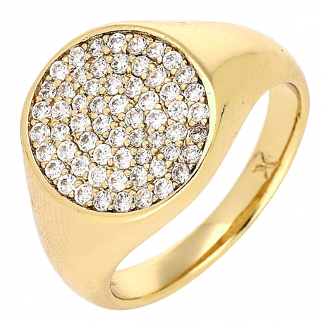 SYGNET POZŁACANY 13 MM BRYLANTOWY KRĄG XUPING 79576