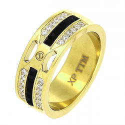 PIERŚCIONEK POZŁACANY 7 MM S. STEEL TTM XUPING 79583