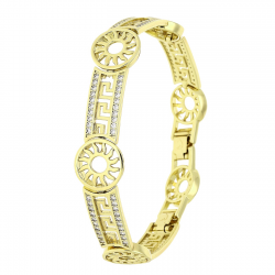 14K BRANSOLETKA POZŁACANA 19,5-17 CM 13 MM GRECKIE SŁOŃCE XUPING 79688
