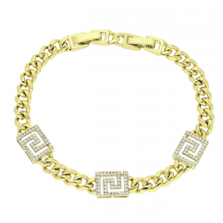 14K BRANSOLETKA POZŁACANA 19-17,5 CM 9 MM GREEK XUPING 79690