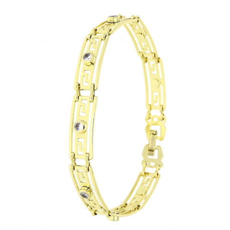 14K BRANSOLETKA POZŁACANA 19,5 CM 8 MM GREEK XUPING 79691