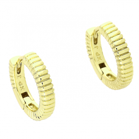 14K KOLCZYKI POZŁACANE 16/4 MM ZŁOTE KÓŁKA XUPING 79713