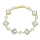 14K BRANSOLETKA POZŁACANA 18,5-17 CM 14 MM CRYSTAL XUPING 79728