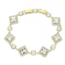 14K BRANSOLETKA POZŁACANA 18,5-17 CM 14 MM CRYSTAL XUPING 79728