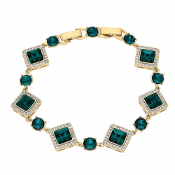 BRANSOLETKA POZŁACANA 18,5-17 CM 14 MM EMERALD CRYSTAL XUPING 79736