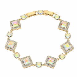 BRANSOLETKA POZŁACANA 18,5-17 CM 14 MM AB CRYSTAL XUPING 79738