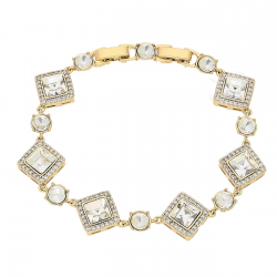 BRANSOLETKA POZŁACANA 18,5-17 CM 14 MM CRYSTAL XUPING 79739