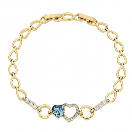BRANSOLETKA POZŁACANA 19-17 CM 10 MM SAPPHIRE LIGHT CRYSTAL XUPING 79740