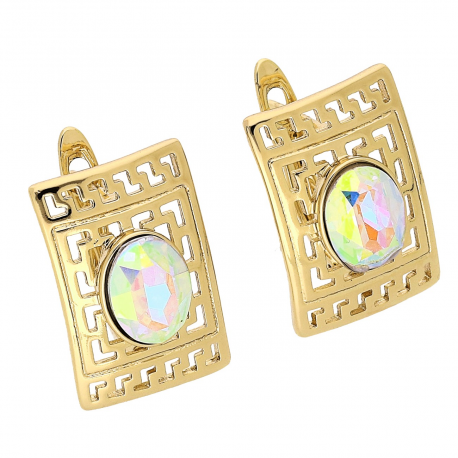 KOLCZYKI POZŁACANE 18/12 MM AB CRYSTAL XUPING 79748