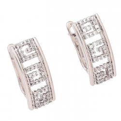 KOLCZYKI PLATYNOWANE 18/8 MM BRYLANTOWE GRECKIE XUPING 79827