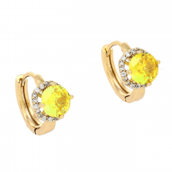 KOLCZYKI POZŁACANE 12/8 MM KÓŁECZKA Z CYTRYNEM XUPING 79836