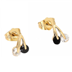 KOLCZYKI POZŁACANE 10/8 MM KOLOROWE WISIENKI XUPING 79871