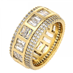 PIERŚCIONEK POZŁACANY 9 MM BRYLANTOWE CUDO XUPING 79881