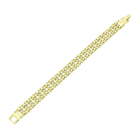 14K BRANSOLETKA POZŁACANA 19 CM 13 MM LUXURY XUPING 79995