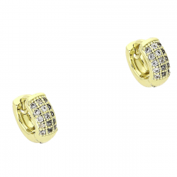 14K KOLCZYKI POZŁACANE 8/4 MM KÓŁECZKA Z BRYLANCIKAMI XUPING 80039
