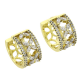 14K KOLCZYKI POZŁACANE 14/8 MM BRYLANTOWE KÓŁKA XUPING 80023
