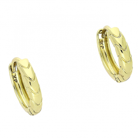 14K KOLCZYKI POZŁACANE 13/3 MM ZŁOTE KÓŁKA XUPING 80017