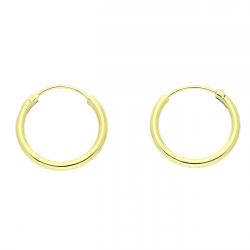14K KOLCZYKI POZŁACANE 20/2 MM ZŁOTE KOŁA XUPING 80014