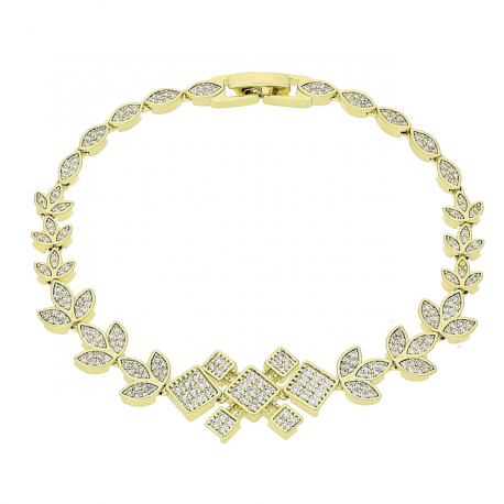 14K BRANSOLETKA POZŁACANA 19,5 CM 15 MM LUXURY XUPING 80004