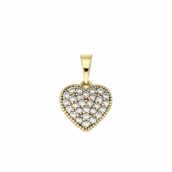 ZAWIESZKA POZŁACANA 18/12 MM BRYLANTOWE SERDUSZKO XUPING 80106