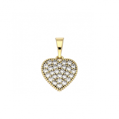 ZAWIESZKA POZŁACANA 18/12 MM BRYLANTOWE SERDUSZKO XUPING 80106