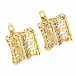 KOLCZYKI POZŁACANE 14/14 MM GRECKI AZUR XUPING 80178