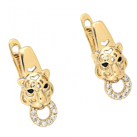 KOLCZYKI POZŁACANE 19/8 MM TYGRYSKI XUPING 80180