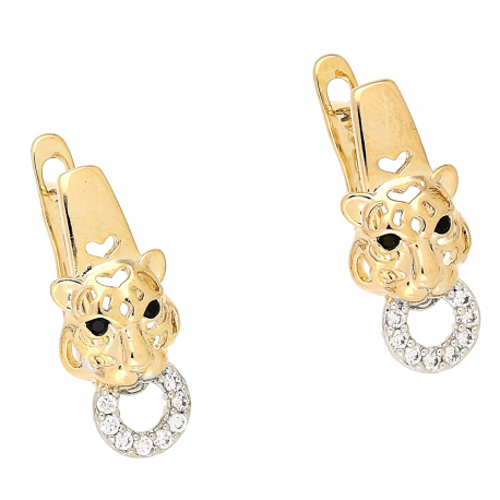 KOLCZYKI ZŁOCONE 19/8 MM TYGRYSKI XUPING 80181