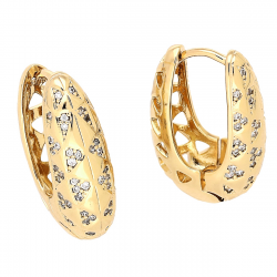 KOLCZYKI POZŁACANE 21/8 MM BRYLANTOWE ELEGANTKI XUPING 80185