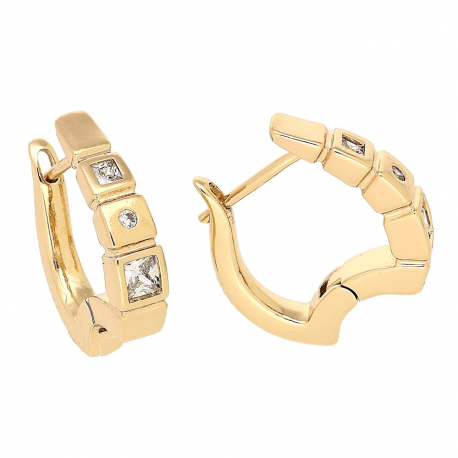 KOLCZYKI POZŁACANE 18/4 MM ELEGANTKI Z RADIANTAMI XUPING 80198