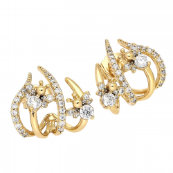 KOLCZYKI POZŁACANE 16/19 MM ELEGANTKI Z PSZCZÓŁKAMI XUPING 80256