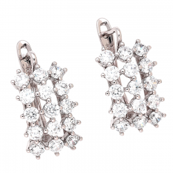 KOLCZYKI PLATYNOWANE 21/12 MM MOCNO BRYLANTOWE XUPING 80269