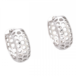 KOLCZYKI PLATYNOWANE 16/7 MM AŻUROWE KÓŁKA XUPING 80285