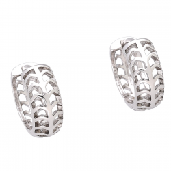 KOLCZYKI PLATYNOWANE 16/6 MM AŻUROWE KÓŁKA XUPING 80286