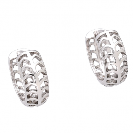 KOLCZYKI PLATYNOWANE 16/6 MM AŻUROWE KÓŁKA XUPING 80286