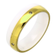 PIERŚCIONEK CERAMICZNY POZŁACANY 6 MM S. STEEL TTM XUPING 80304