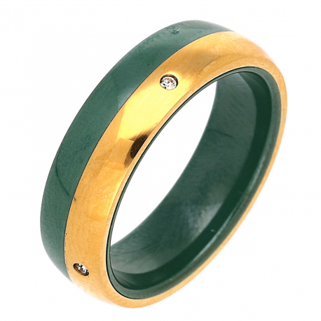 PIERŚCIONEK CERAMICZNY POZŁACANY 6 MM S. STEEL TTM XUPING 80305