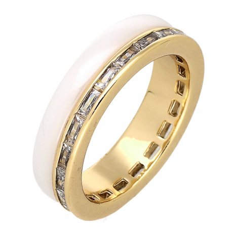 PIERŚCIONEK CERAMICZNY POZŁACANY 6 MM XUPING 80307