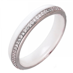 PIERŚCIONEK CERAMICZNY PLATYNOWANY 4 MM XUPING 80313